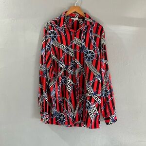 Fashion Nova Red and Black Casual Button Down Shirt